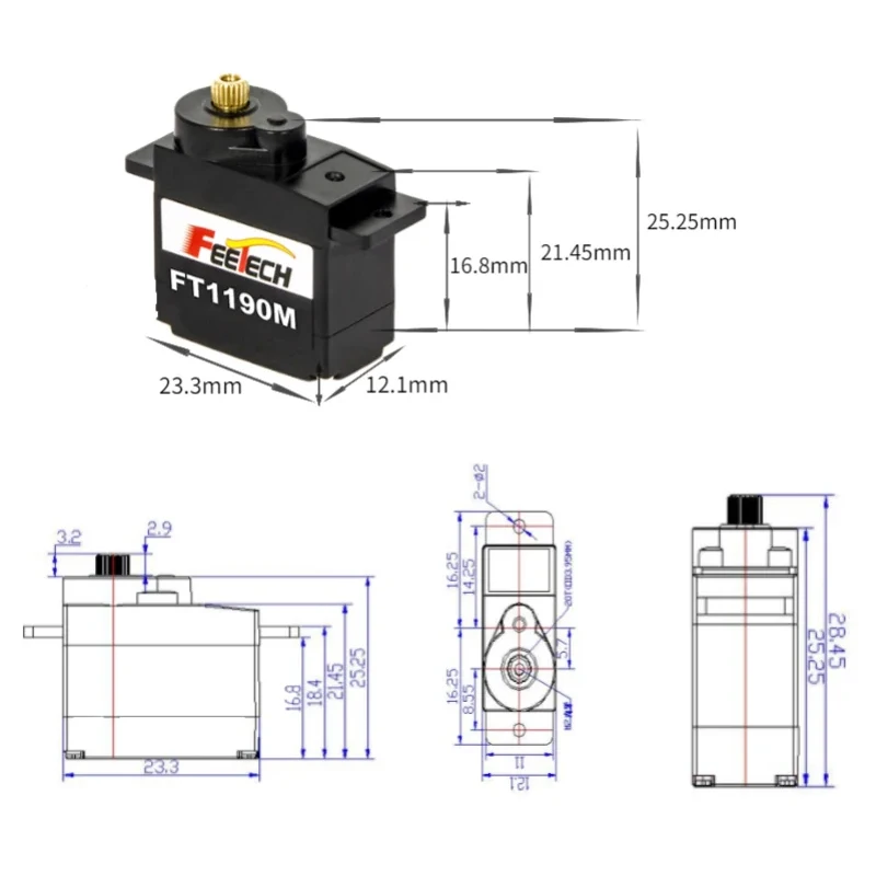 FEETECH FT1190M 4.8-6v 3.5kg M - Servo Kit review and price